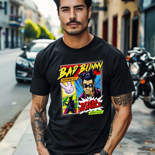 Bad Bunny WWE Royal Rumble Comics 2021 T Shirt 3 3