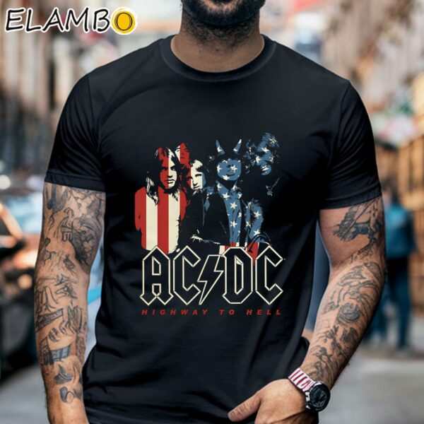 ACDC Shirt Highway To Hell Flag Black Shirt 6