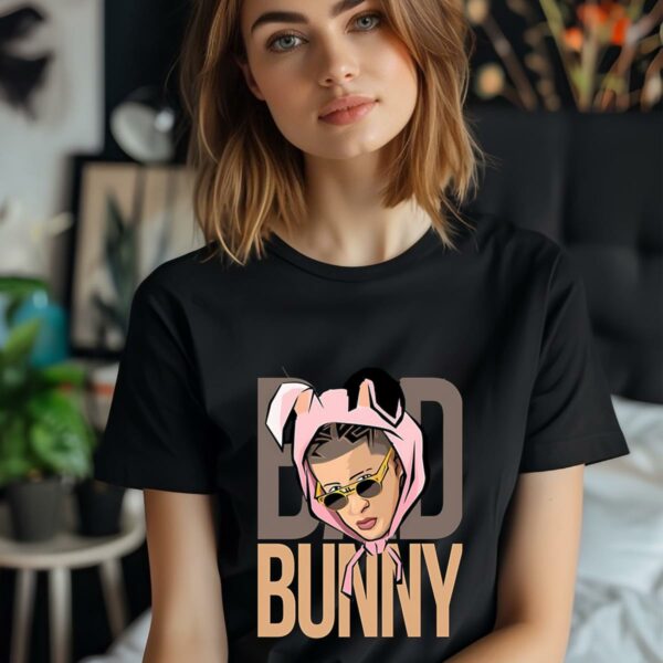 Bad Bunny Face Printed T Shirt 2 2