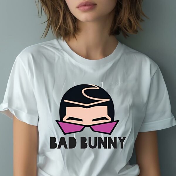 Bad Bunny Face with Glasses Printed T Shirt 2 5