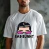Bad Bunny Face with Glasses Printed T Shirt 3 3