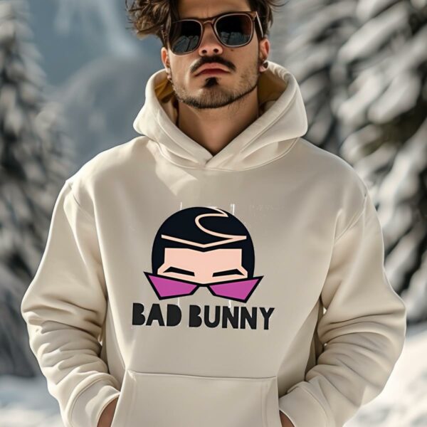 Bad Bunny Face with Glasses Printed T Shirt 4 1