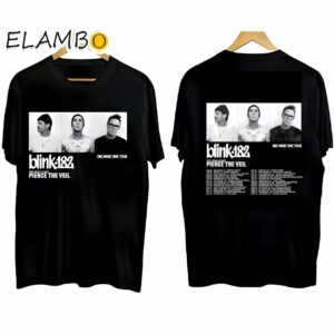 Blink 182 One More Time Tour 2024 With Pierce The Veil Shirt Black Shirt Black Shirt