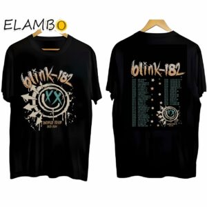 Blink 182 The World Tour Rock Roll Shirt Blink 182 Gifts Black Shirt Black Shirt