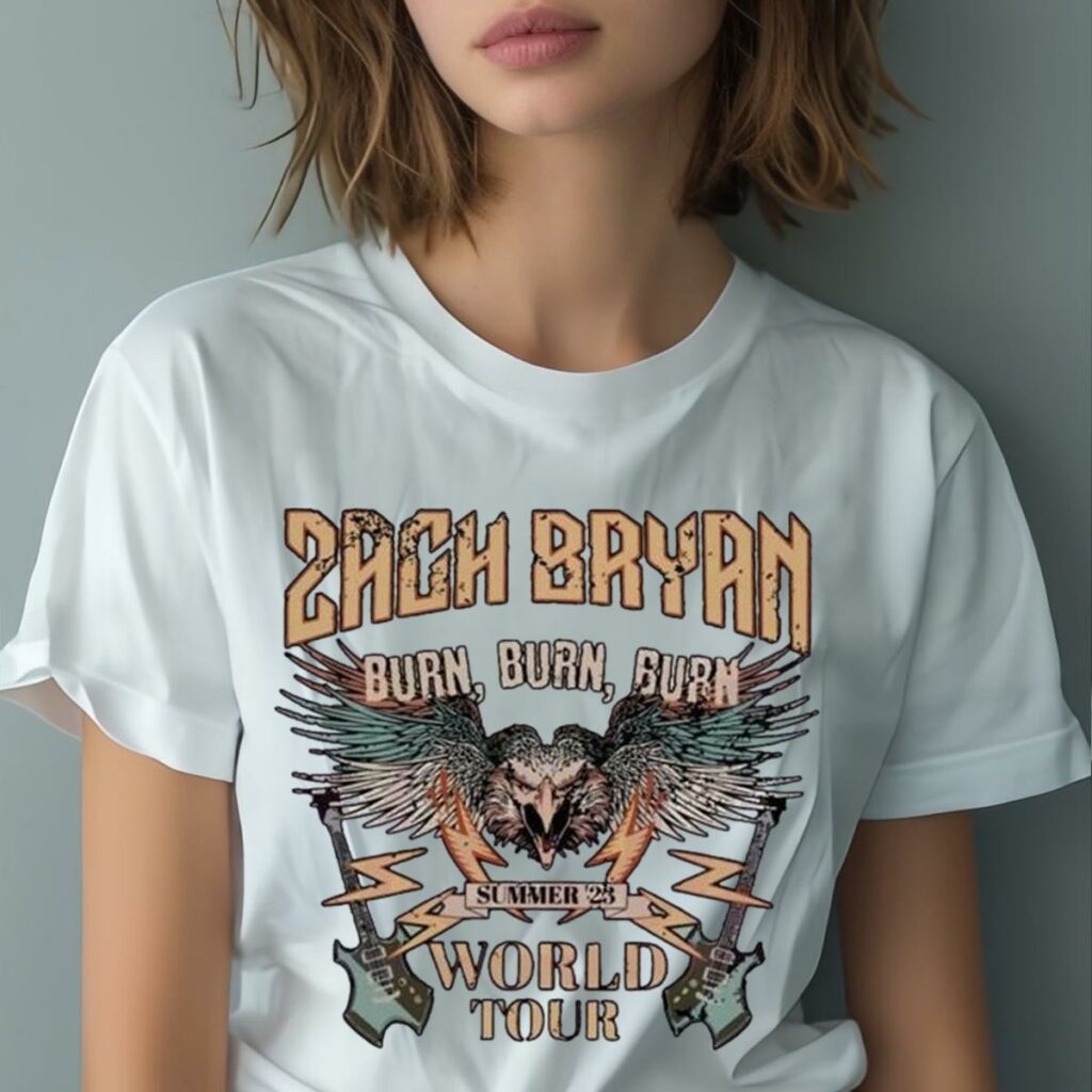 Burn Burn Burn Tour 2023 Zach Bryan Concert T-Shirt