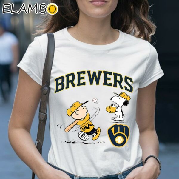 Charlie Brown And Snoopy Playing Baseball Milwaukee Brewers Shirt 1 Shirt 28