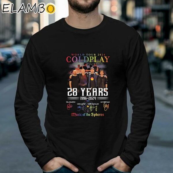 Coldplay World Tour 2024 28 Years 1996 2024 Music Of The Spheres Signatures T Shirt Longsleeve 39