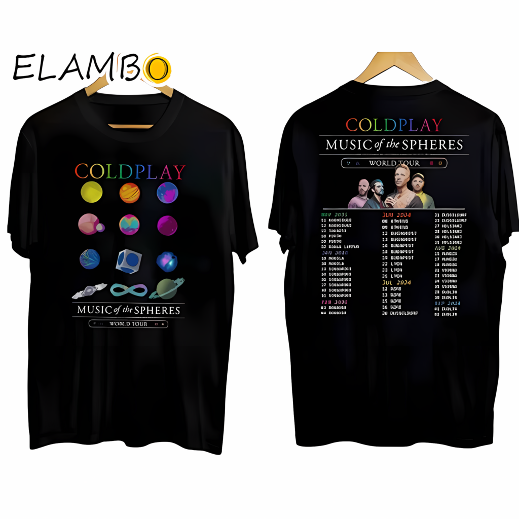 Coldplay World Tour Music Concert 2023 2024 Shirt