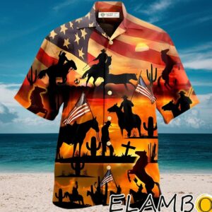 Cowboy American Love Life Sunset Western Hawaiian Shirt Aloha Shirt Aloha Shirt