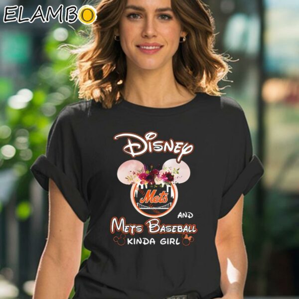 Disney Mets And New York Mets Baseball Kinda Girl Flower Shirt Black Shirt 41