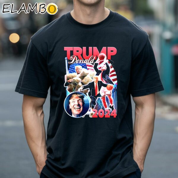Donald Trump Playing Basketball 2024 T Shirt Black Shirts 18