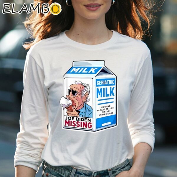 Funny Joe Biden Missing President Lost Milk Shirt Longsleeve Women Long Sleevee