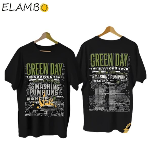 Green Day The Saviors Tour 2024 T Shirt Fan Gifts Background FULL