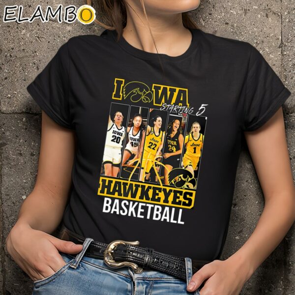 Iowa Hawkeyes Womens Basketball Starting 5 T shirt Black Shirts 9