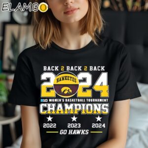 Iowa Women's Basketball Back To Back Champions Go Hawks T-Shirt
