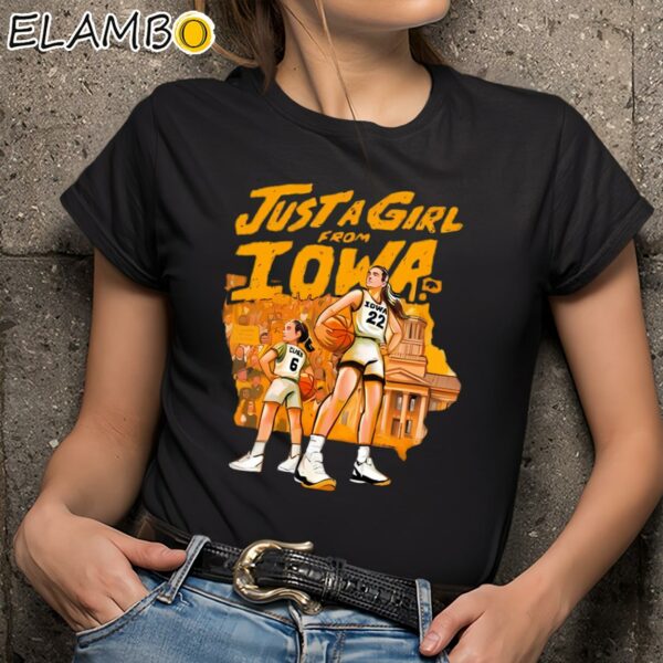 Just A Girl From Iowa Women Basketball NCAA 2024 T Shirt Black Shirts 9