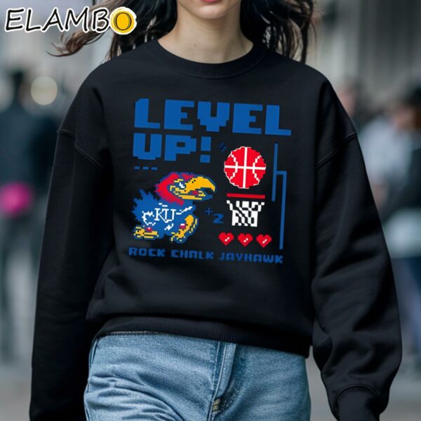 Kansas Jayhawks Level Up Basketball T Shirt Sweatshirt 5