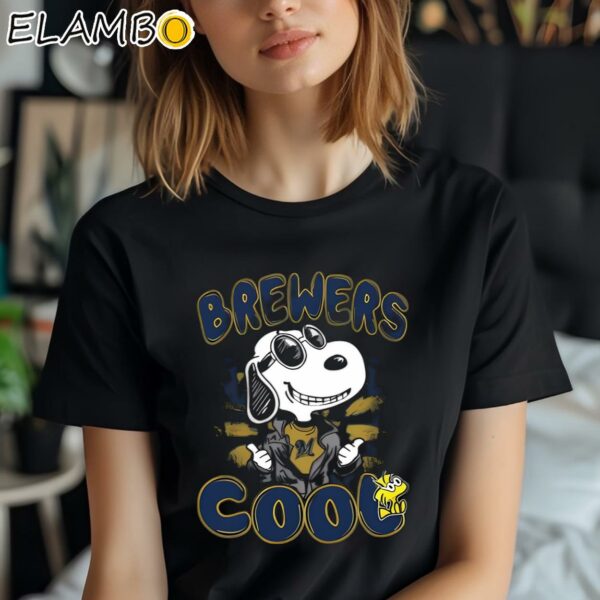 MLB Milwaukee Brewers Cool Snoopy Shirt Black Shirt Shirt