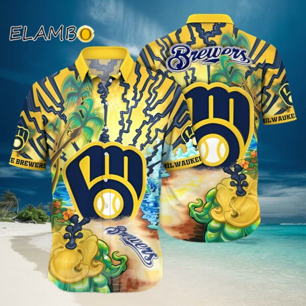 MLB Milwaukee Brewers Floral Pattern Hawaiian Shirt Hawaiian Hawaiian