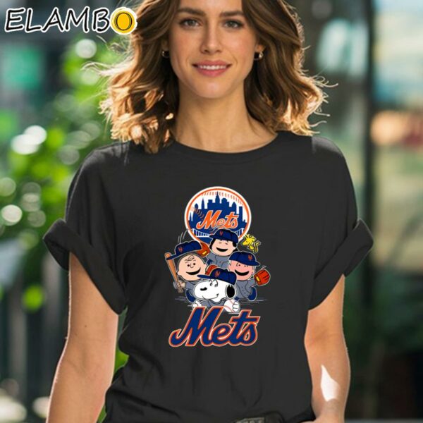 MLB New York Mets Snoopy Charlie Brown Woodstock Shirt Black Shirt 41