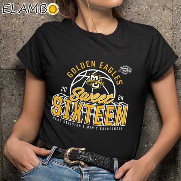 Marquette Golden Eagles 2024 NCAA Tournament March Madness Sweet Sixteen Defensive Stance Shirt Black Shirts 9