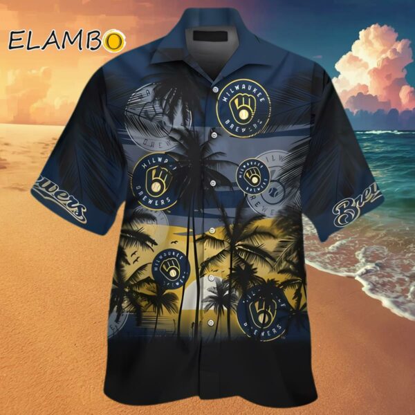 Milwaukee Brewers Pattern Palm Tree Aloha Hawaiian Shirt Hawaaian Shirt Hawaaian Shirt