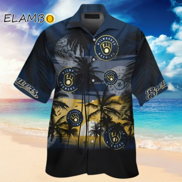 Milwaukee Brewers Pattern Palm Tree Aloha Hawaiian Shirt Hawaiian Hawaiian