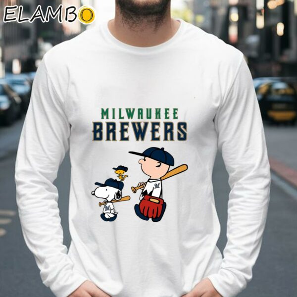 Milwaukee Brewers Snoopy And Charlie Brown Woodstock Walking Shirt Longsleeve 39