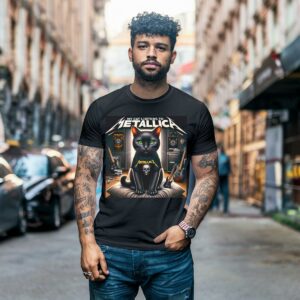 My Cat Listens To Metallica Graphic Tee Shirt 1 2