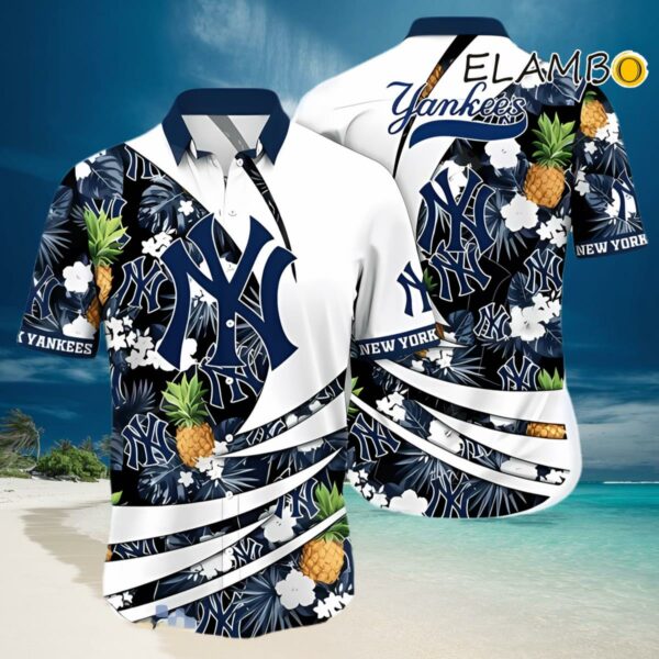 New York Yankees MLB Flower Hawaiian Shirt For Summer Beach Hawaiian Hawaiian