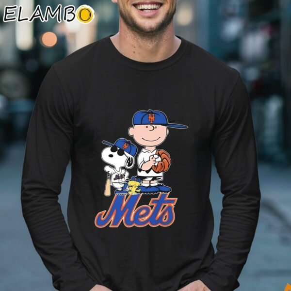 Peanuts Charlie Brown Snoopy Characters New York Mets Baseball Shirt Longsleeve 17