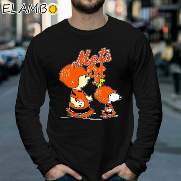 Peanuts Snoopy Helmet New York Mets Walking Shirt Longsleeve 39