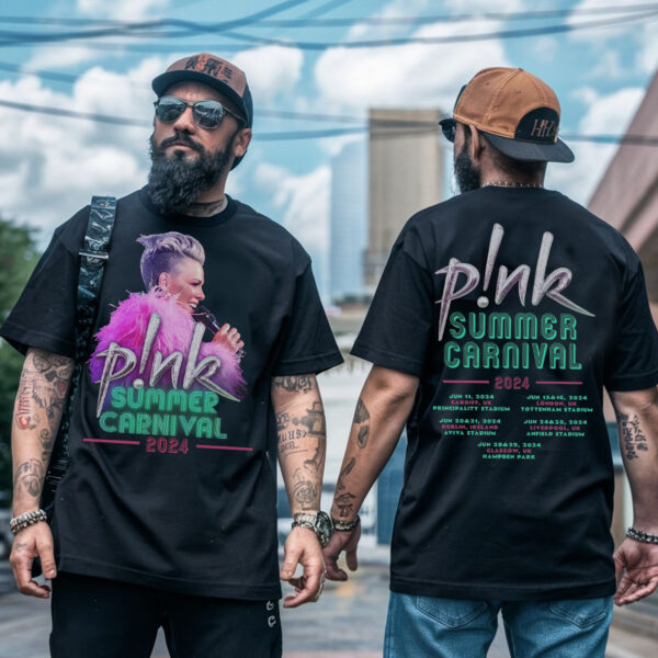 Pink Singer UK Summer Carnival 2024 Festival Tour Tee shirt