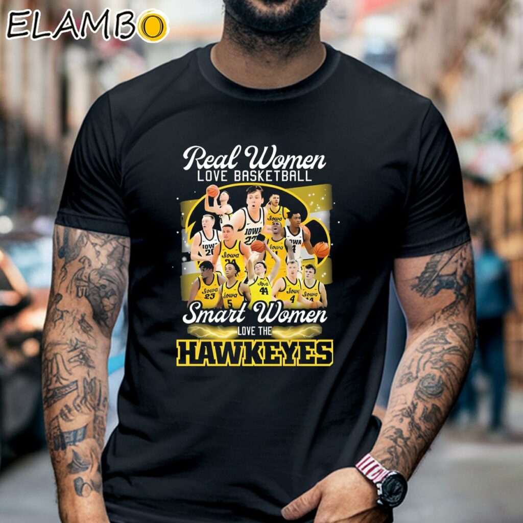 Real Women Love Basketball Smart Women Love Iowa Hawkeyes NCAA T-Shirt