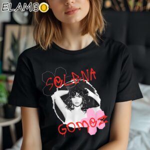 Selena Gomez Flower Photo T Shirt Black Shirt Shirt