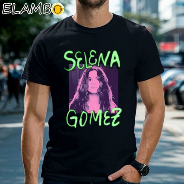 Selena Gomez Portrait T Shirt Gift For Fans Black Shirts 2