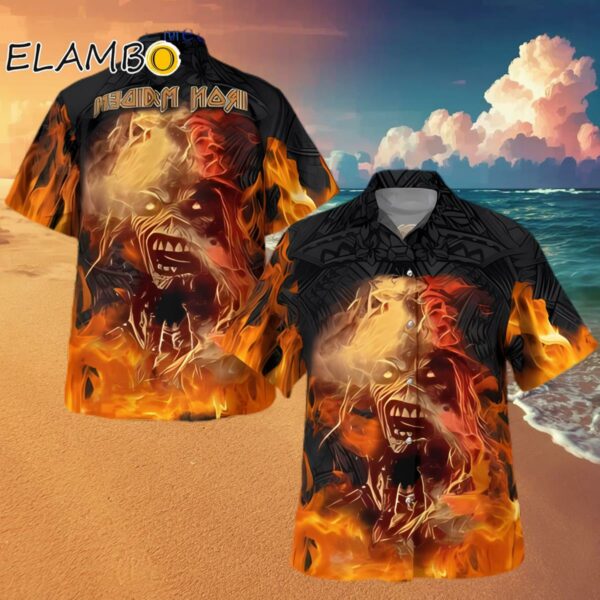 Skull Iron Maiden Metal Flame Hawaiian Shirt Hawaaian Shirt Hawaaian Shirt