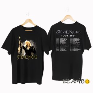 Stevie Nicks Live On 2024 Tour Graphic Tee Shirt 2 Side 2 Side