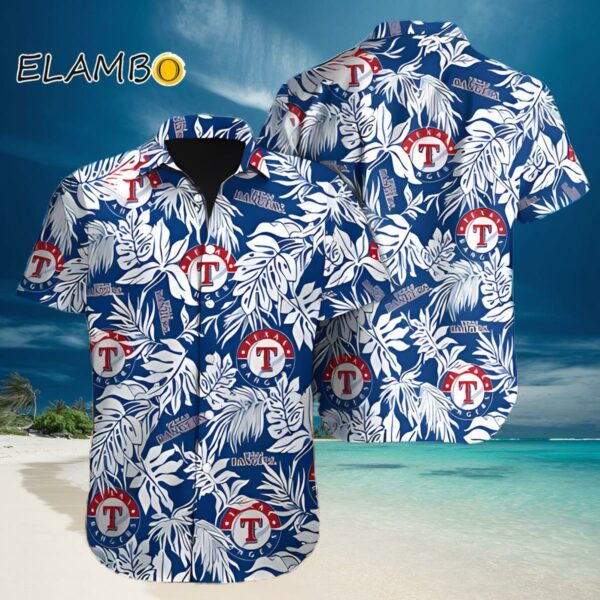 Texas Rangers Hawaiian Shirt Tropical Leaves Aloha Shirt Hawaiian Hawaiian
