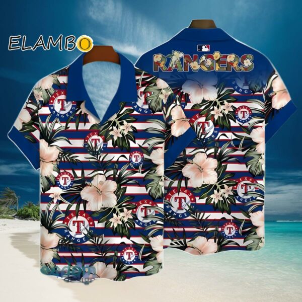 Texas Rangers Hibiscus Hawaiian Shirt Summer Beach Hawaiian Hawaiian