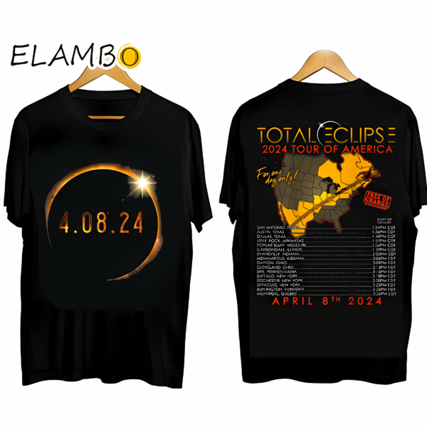 Total Solar Eclipse April 8 2024 Tour of America Shirt