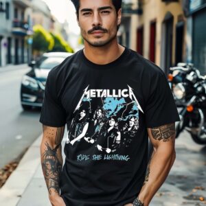 Vintage Ride The Lightning Band Logo Metallica T Shirt 1 3