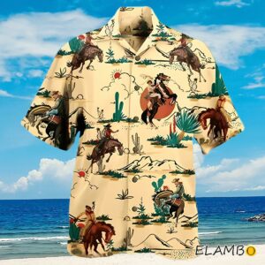 Western Cowboy Hawaiian Shirt Horse Lovers Casual Short Sleeve Aloha Shirt Aloha Shirt