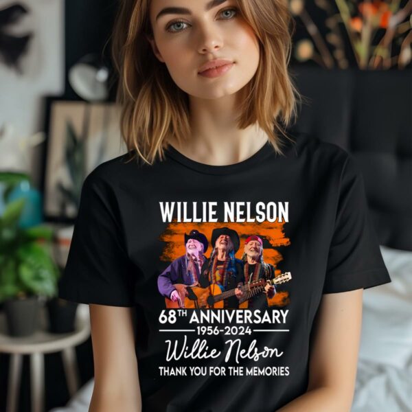 Willie Nelson 68th Anniversary 1956 2024 Signed Thank You For The Memories T Shirt 2 2