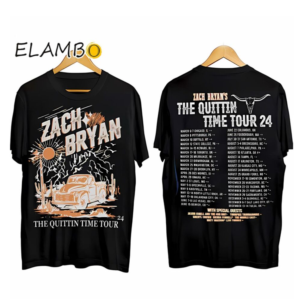 Zach Bryan The Quittin Time 2024 Tour T-Shirt