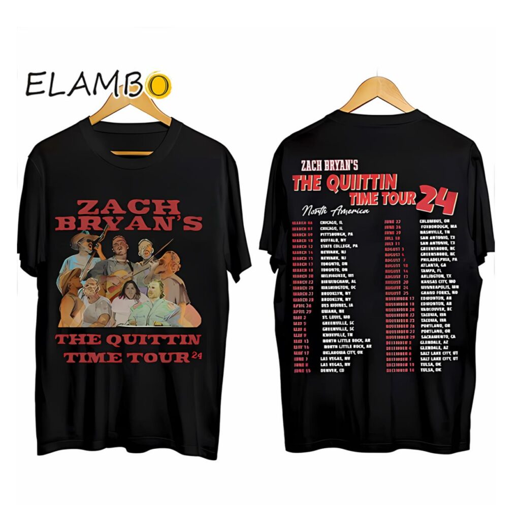 Zach Bryan The Quittin Time Tour 2024 Country Music T-shirt