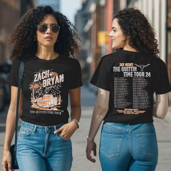 Zach Bryan the Quittin Time Tour 2024 T shirt 2