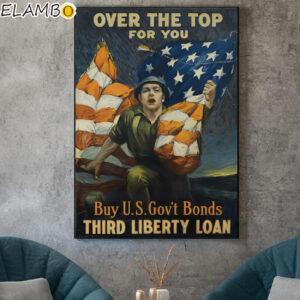 1918 American WWI Poster Over The Top For You
