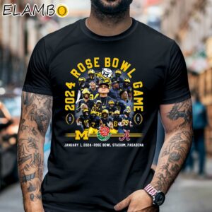 2024 Rose Bowl Game Michigan Wolverines Vs Alabama Crimson Shirt Black Shirt 6