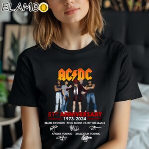 ACDC Band 51 Years Signatures 1973 2024 Shirt ACDC Anniversary Fan Lovers Black Shirt Shirt